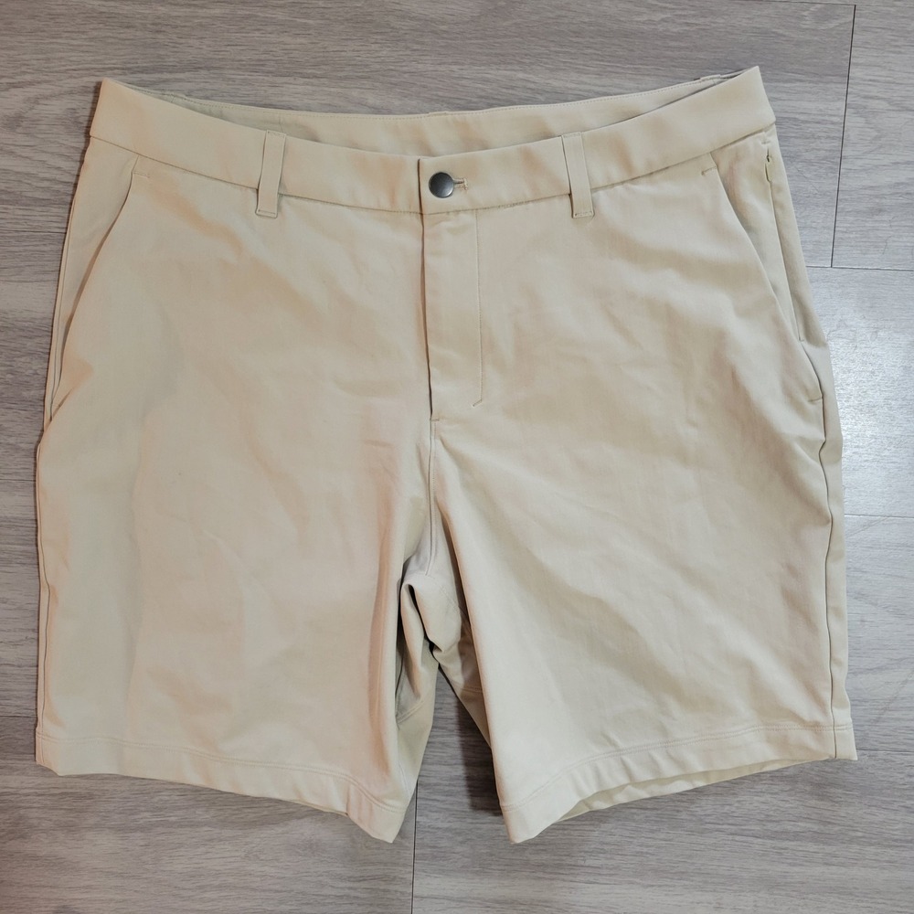 Lululemon Commission Short Warpstreme Tan Khaki Mens 36x8.5 LM7BMIS